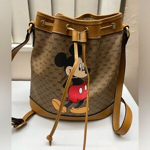 Mickey Mouse Gucci bucket shoulder adjustable crossbody bag limited edition